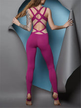 Load image into Gallery viewer, Sexy Backless Contrast Stitching Yoga Pants
