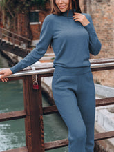 Load image into Gallery viewer, Turtleneck Knitted Loose Two-piece Suit