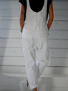 Casual Pocket Holes Wide Leg Pants