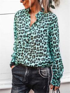 Fashion Casual Loose Leopard Shirt Top