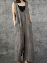 Load image into Gallery viewer, Casual Cotton Linen Pocket Jumpsuits