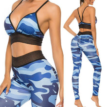 Load image into Gallery viewer, Sexy Camouflage Print Yoga Sports Two-piece Set