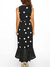 Load image into Gallery viewer, Sexy Deep V Polka Dot Pleated Dress