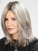 Load image into Gallery viewer, Grey Hair with Air Bangs Sleek Straight Short Synthetic Wigs