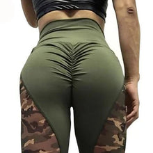 Load image into Gallery viewer, Sexy Camouflage Stitching Tight Hip Yoga Pants