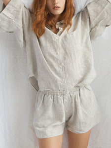 Casual Cotton and Linen Two-piece Suit