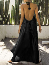 Load image into Gallery viewer, Casual Solid Holiday Pleated Backless Maxi Dress