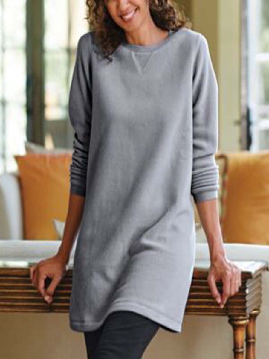 Crew Neck Women Dresses Daily Paneled Dresses