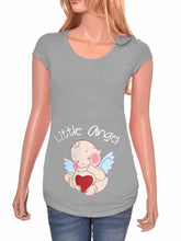 Load image into Gallery viewer, Loose Casual Round Neck Short Sleeve Angel Print Maternity Top