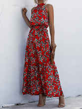 Load image into Gallery viewer, Boho Halter Floral Printed Mini Dresses in Red