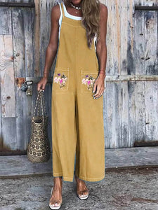 Cotton And Linen Casual Jumpsuit
