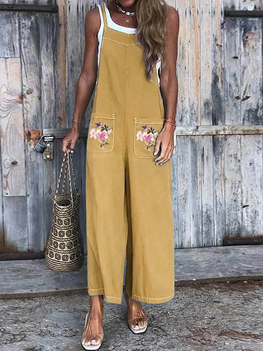 Cotton And Linen Casual Jumpsuit