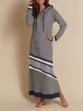 Load image into Gallery viewer, Printed Casual Hooded Long Sleeve Dress