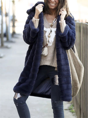 Blue Long Sleeve Cotton Coat