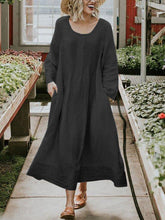 Load image into Gallery viewer, Casual Solid Long Sleeve Pockets Dresses Plus Size