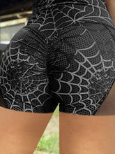 Load image into Gallery viewer, Sexy Spider-print Mesh Gauze Yoga Shorts