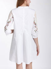 Load image into Gallery viewer, Heavy Embroidery Lace Stitching Slim Slimming Seven-point Sleeve Bottom SkirtV