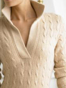 Shirt Collar Casual Long Sleeve Sweater