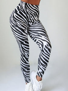 Sexy Zebra Print High Waist Yoga Pants