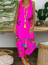 Load image into Gallery viewer, Romantic Rural Butterfly Loose Casual Jumpsuit