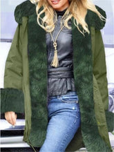 Load image into Gallery viewer, Fashion Solid Color Fur Collar Stitching Loose Coats