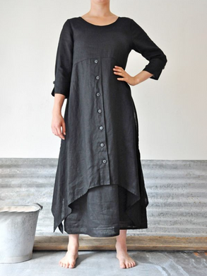 Cotton and Linen Casual Dress