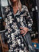 Load image into Gallery viewer,  V-Neck Floral Print Long Sleeve Casual Dress