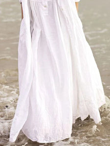 Cotton and Linen Casual Long Dress