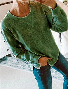 Autumn Casual Cotton Long Sleeve Crew Neck Top