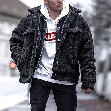 Fashion Men'S Casual Solid Color Pocket Coats