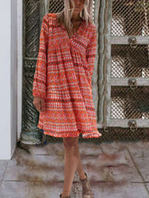 Load image into Gallery viewer, Bohemian V-neck Long Sleeve Dress