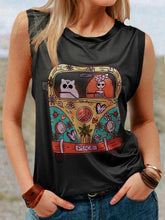 Load image into Gallery viewer, Round Neck Print Sleeveless T-Shirt
