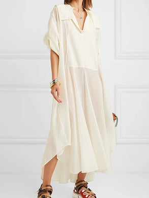Short-sleeved V-neck Casual Dress