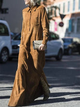 Load image into Gallery viewer, Fashion Pure Color Open Long Sleeves Maxi Dress