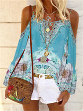 Load image into Gallery viewer, Boho Flower Print Sling Vest Flare Sleeve Casual Top