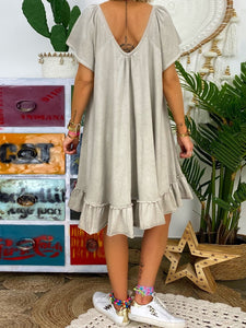 Loose Casual V Neck Comfortable Soft Dress