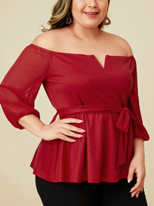 Plus Size Off The Shoulder Blouse