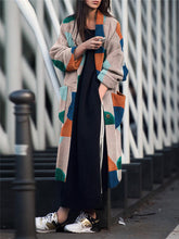 Load image into Gallery viewer, Autumn and winter fashion loose lapel printed long sleeve pocket coat