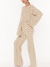 Load image into Gallery viewer, Loose Casual Striped Top Pants Knitted Suit