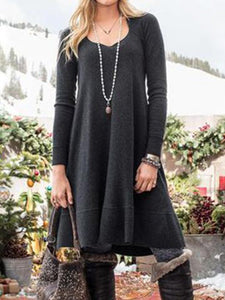 Knitted Casual Long Sleeve Dresses