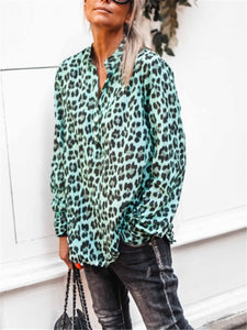 Fashion Casual Loose Leopard Shirt Top