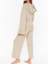 Load image into Gallery viewer, Hooded Solid Color Loose Casual Knit Two-Piece Suit