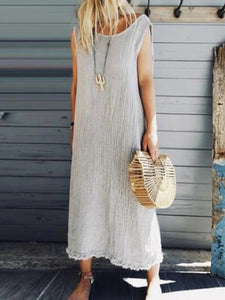 Vest Vacation Solid Color Maxi Dress