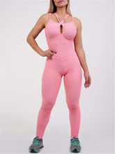 Load image into Gallery viewer, Solid Color Keyhole Cutout Strapless Yoga Jumpsuit