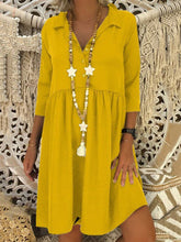 Load image into Gallery viewer, Cotton Linen Casual Dress