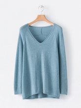 Load image into Gallery viewer, V-neck Knitted Long-sleeved Sweater