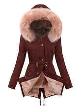 Load image into Gallery viewer, Hooded Plus Velvet Padded Coat