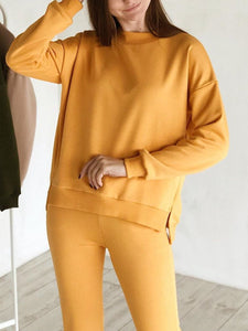 Casual Round Neck Wild Two-piece Suit