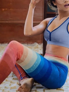 Gradient Striped Print Yoga Pants