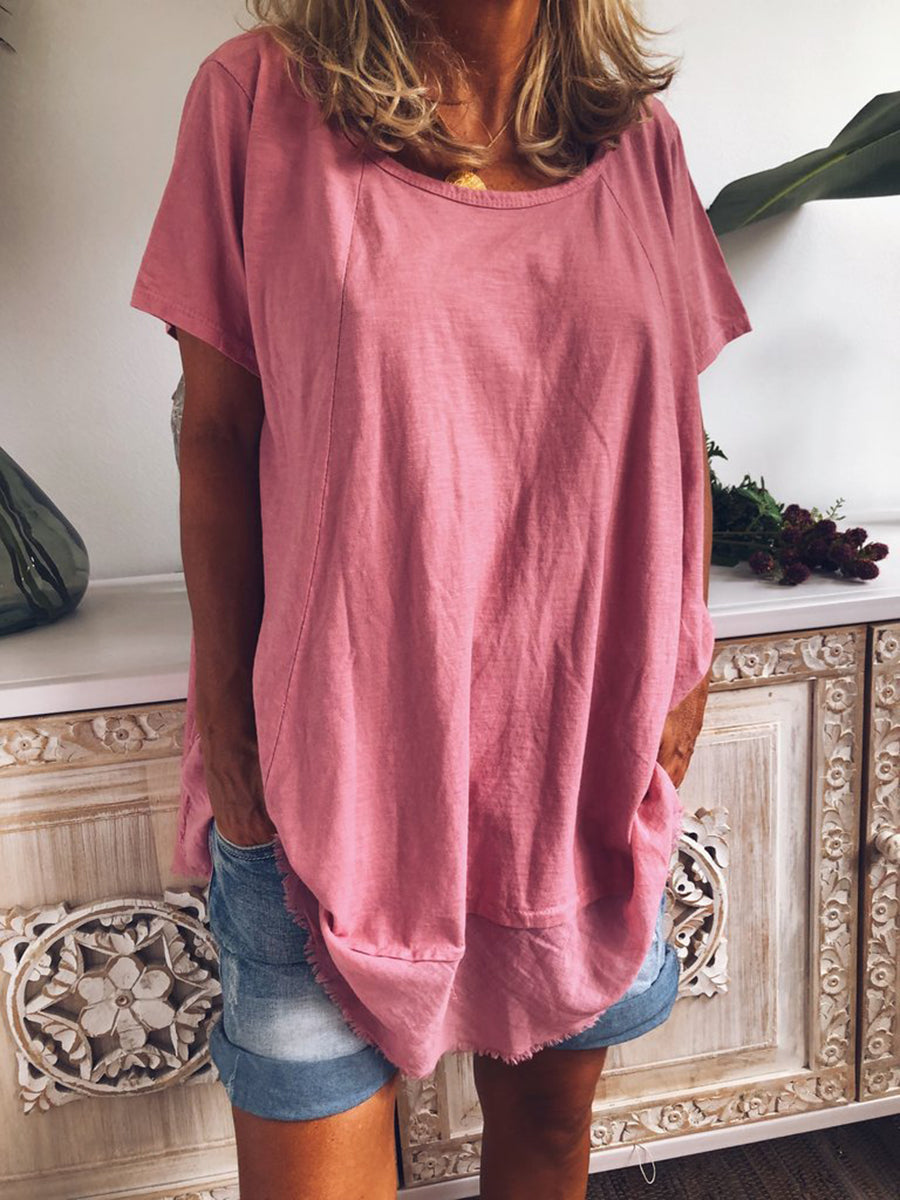 Solid Color Short Sleeve T-Shirt